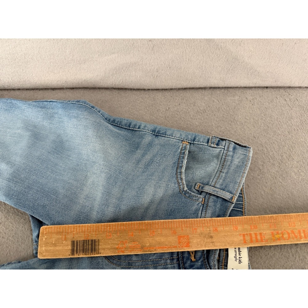Abercrombie Kids High Rise Straight Jeans Girls 9/10 Light Wash Denim Pull On - Picture 11 of 16